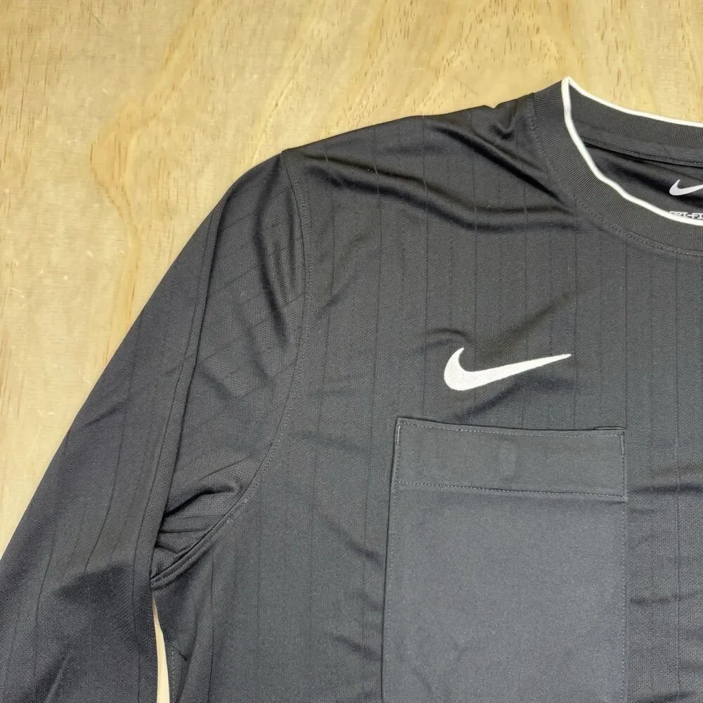 NEW Nike Dri-FIT Soccer Referee Jersey Shirt SLIM Fit Black 2XL Mens DH8027-010 - Picture 4 of 14